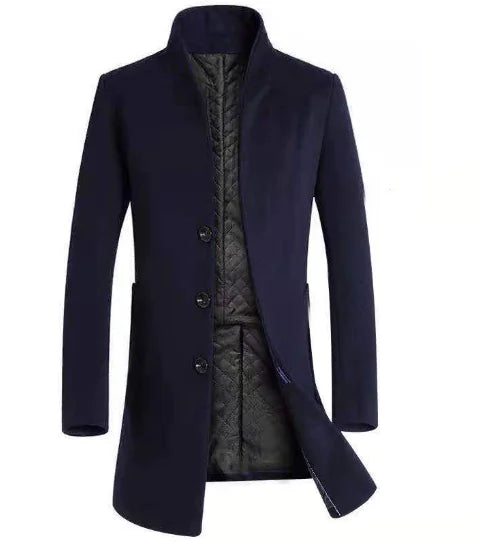 Men's Thick Winter Wool Blend Overcoat (Long Style)