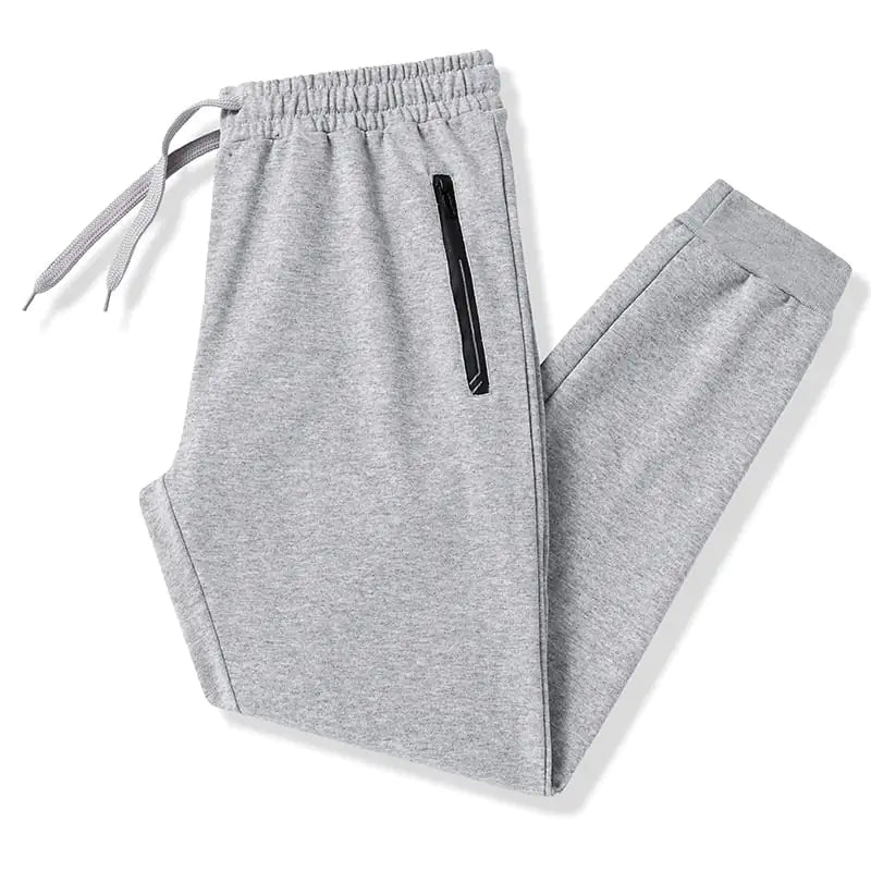 Solid Color Cotton Sweatpants with Drawstring