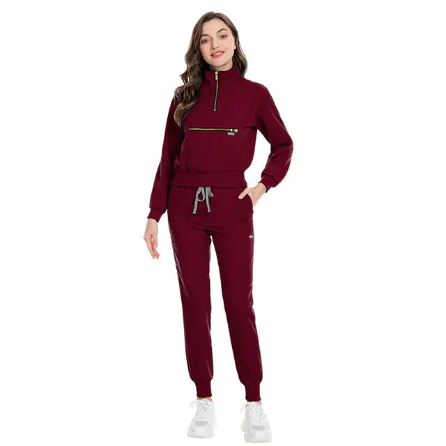 Women's Long Sleeve Scrub Set for Nurses and Doctors