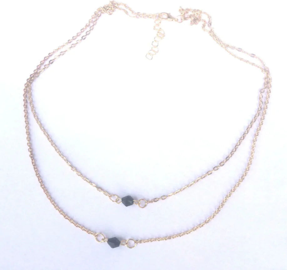 Leaf Necklace, Choker, Barrel Bead Design