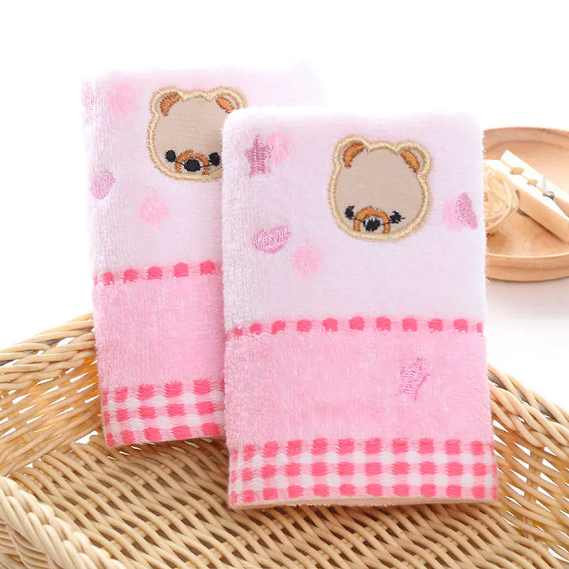 High Quality Cotton Baby Cartoon Bear Towel 25x50cm
