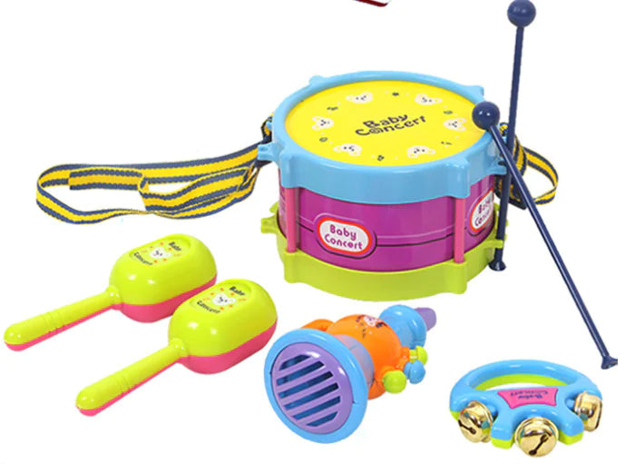 5-Piece Children's Fun Set with Dual-Sided Drums