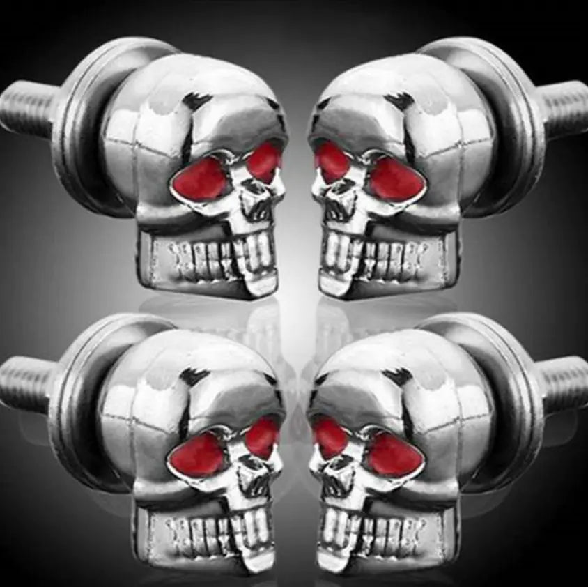 Skull Head Screws for License Plates and Motorcycles