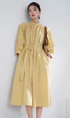 New Winter Batwing Sleeve Dress with Belted Waist