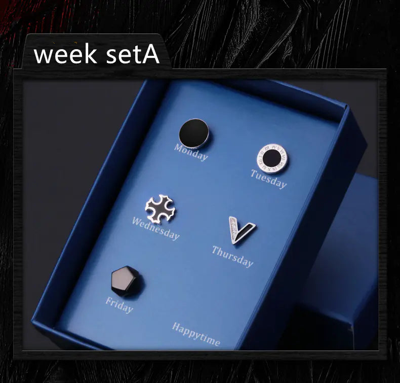 925 Silver Men's Stud Earrings Set (Minimalist Style)