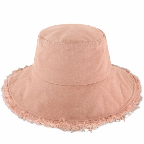Bucket Hat,Wide Brim Frayed