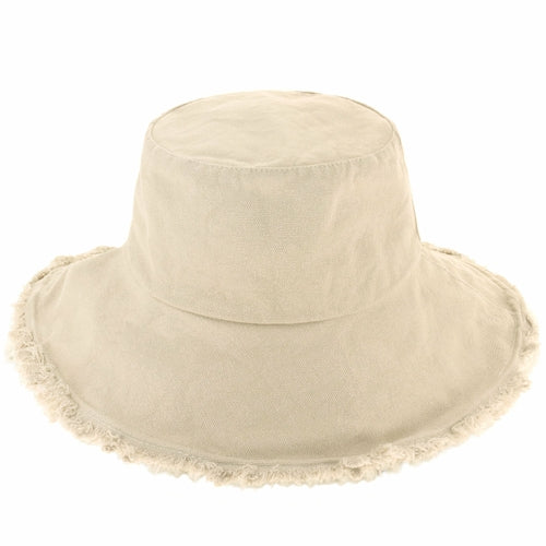 Bucket Hat,Wide Brim Frayed