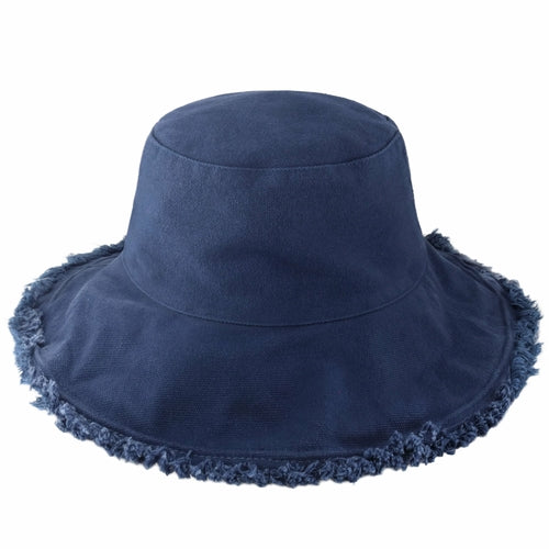 Bucket Hat,Wide Brim Frayed