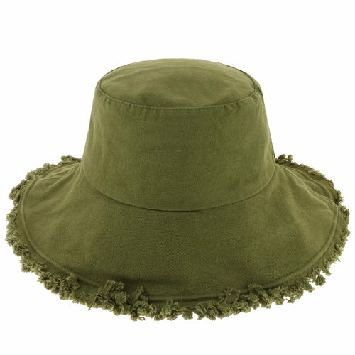 Bucket Hat,Wide Brim Frayed