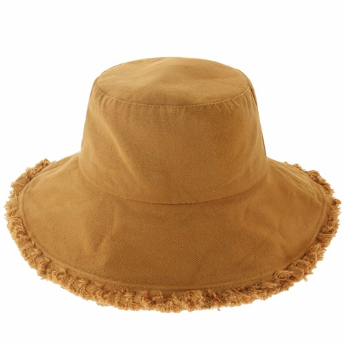 Bucket Hat,Wide Brim Frayed