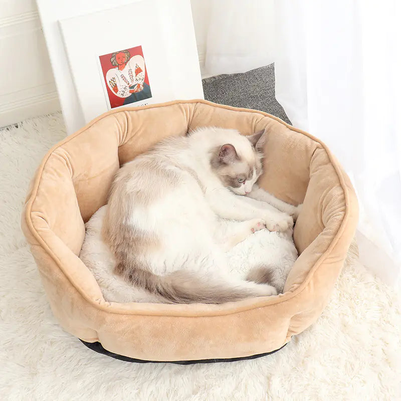 Shell-Shaped Pet Bed for Dogs and Cats