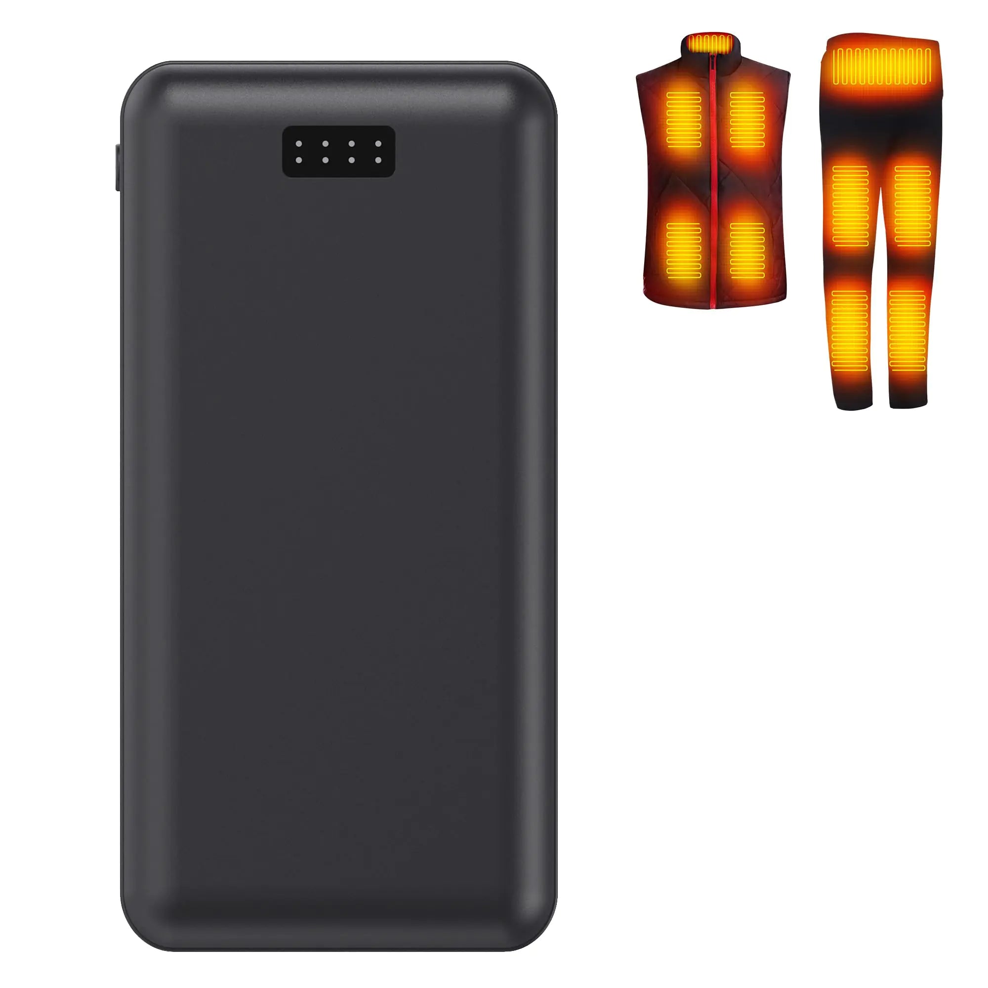 7.4V 20000mAh Battery Pack for Heated Vest Jacket Coat Pants and Heating Underwear DC Port Heated Clothing Replacement Battery Pack