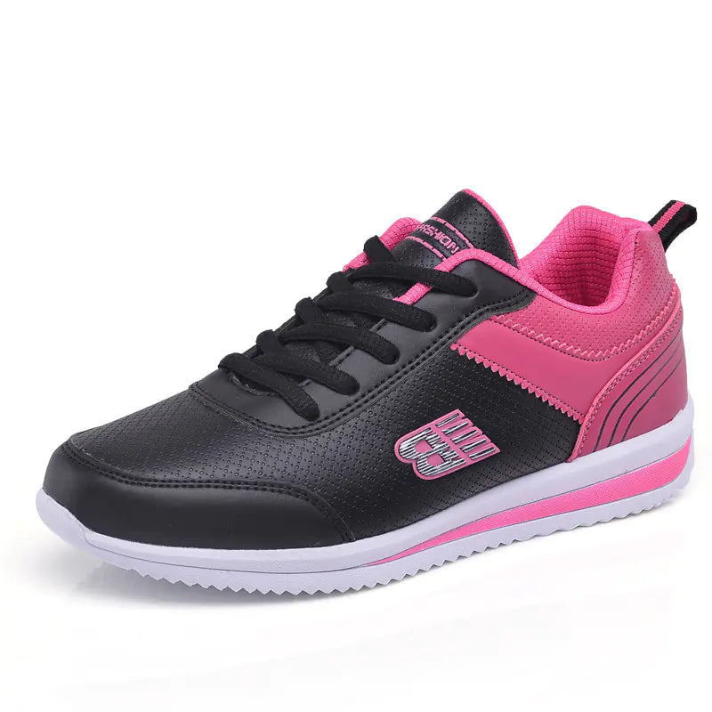 Women's Stylish Lightweight Leather Sneakers for Students