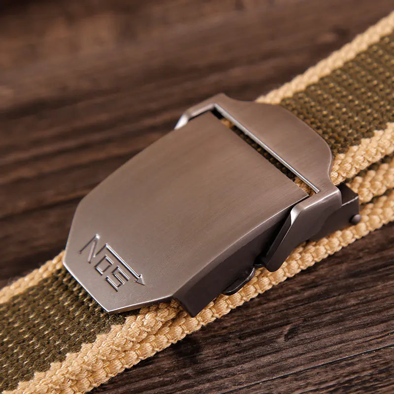 Men's Custom Thick Canvas Tactical Belt for Outdoors