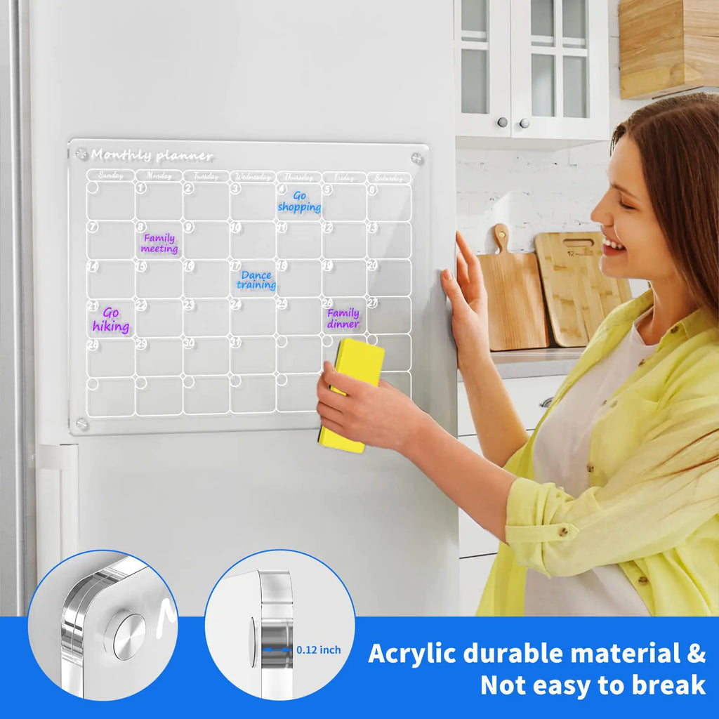 Magnetic Dry Erase Calendar for Refrigerator