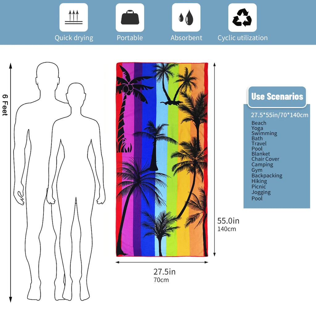 Quick-Drying Microfiber Beach Towel for Yoga & Travel
