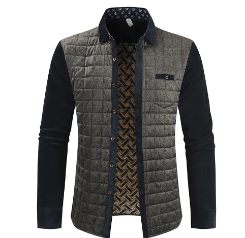 2020 Men's Casual Color Block Plaid Jacket