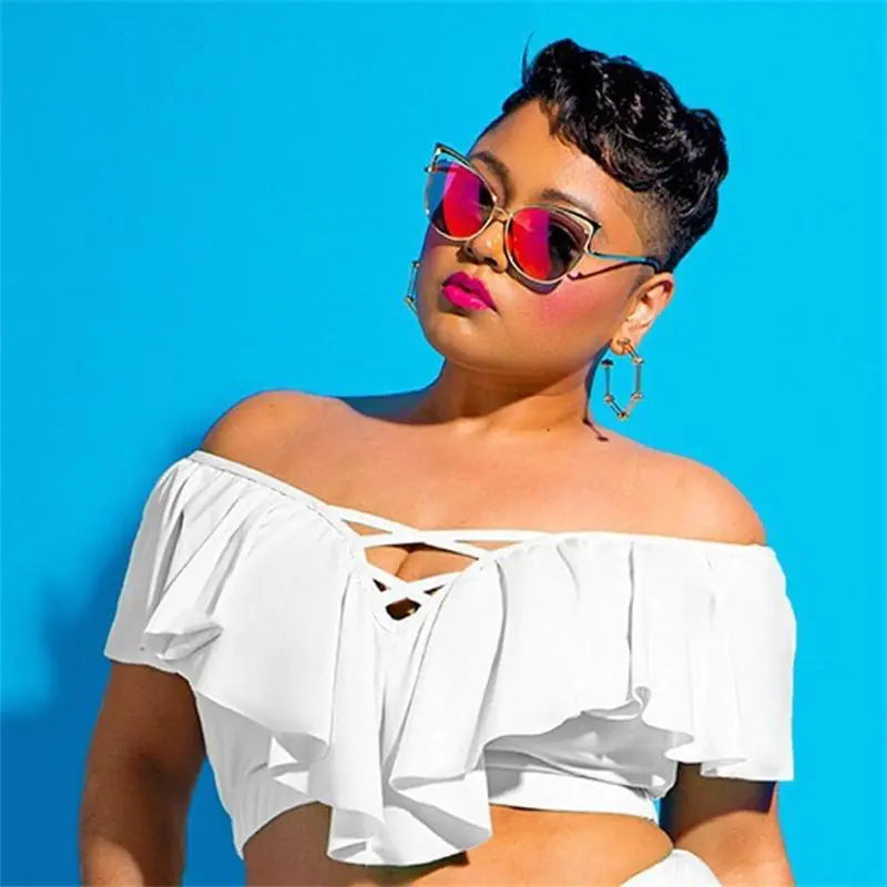 Plus Size 5XL High Waist Bikini Set