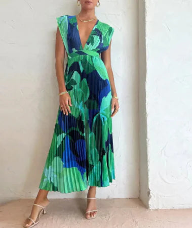 EVANGELINA™ - Loose-Fit Dress in Blue Tones (One Piece)