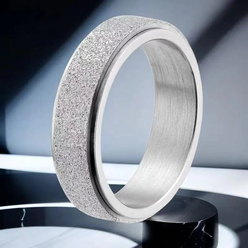 Men's Colorfast Stainless Steel Spinning Ring