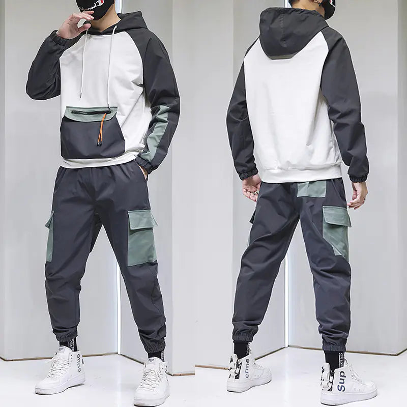 Men's Spring Fashion Hoodie Two-Piece Sports Set