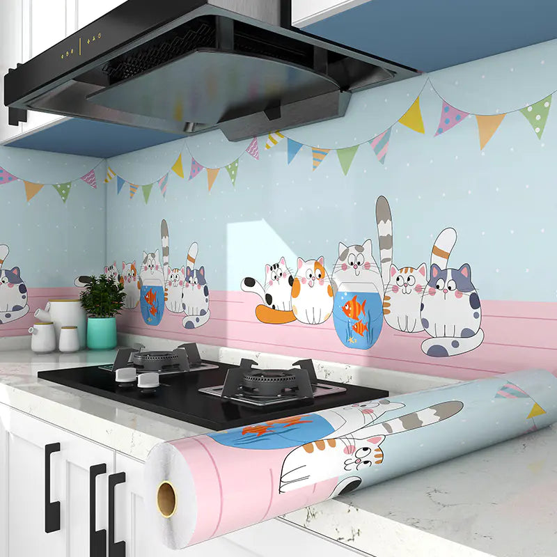 Oil-Resistant Kitchen Wall Stickers for Cabinets