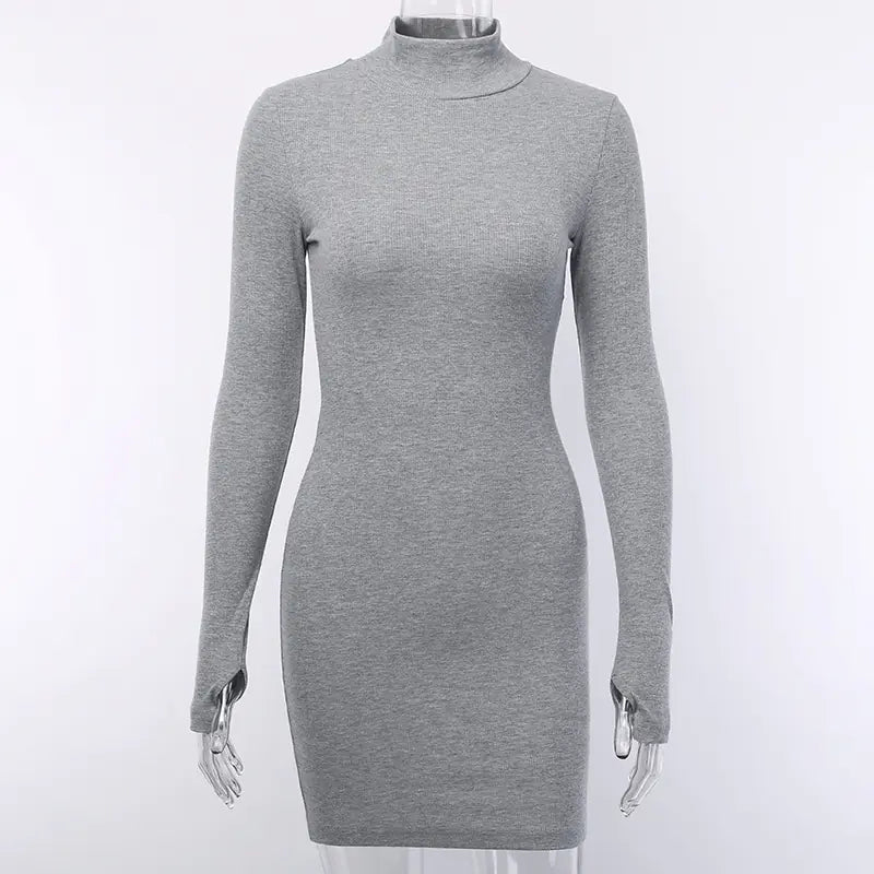 Autumn/Winter Long Sleeve High Neck Dress (Cross-Border)