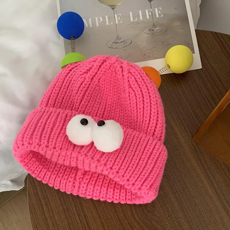 Funny Couple Knitted Hat for a Slimmer Face Look