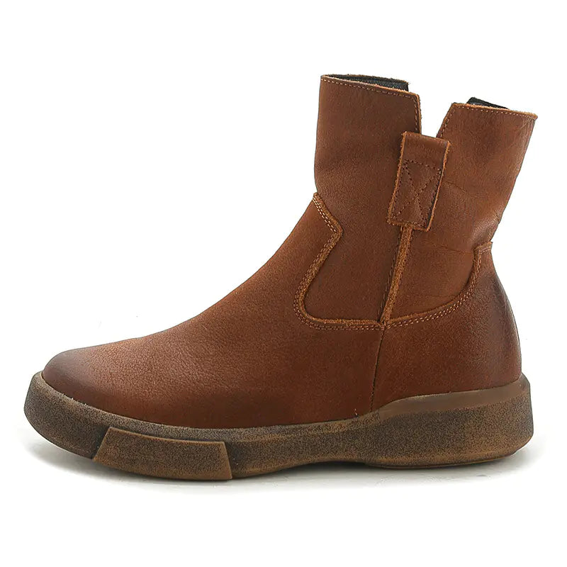 "British Vintage Mid-Calf Boots"