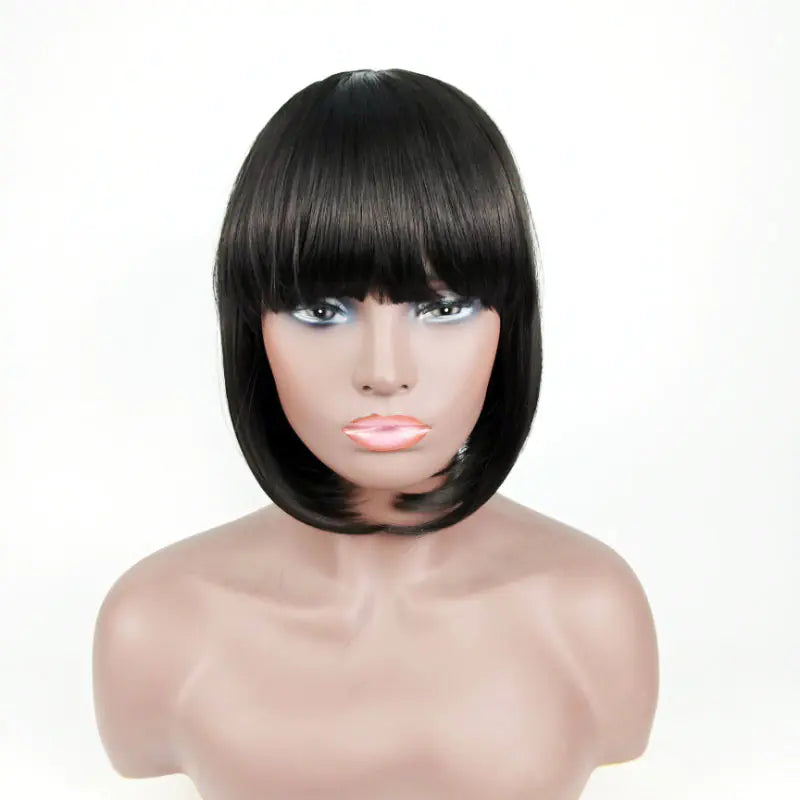 Short Straight Bob Wig with Bangs for Women