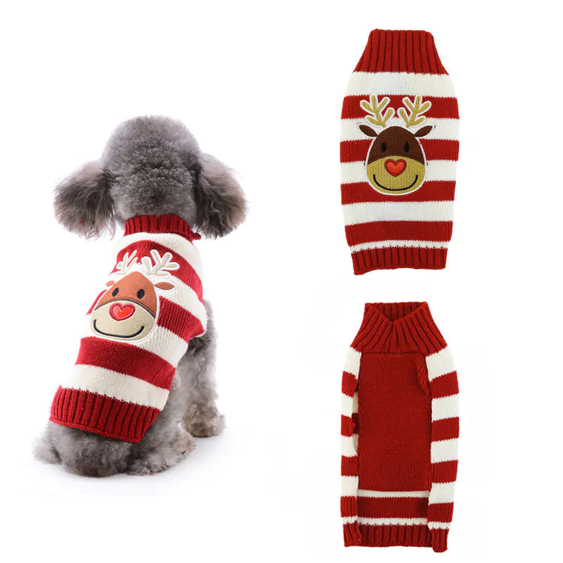 Christmas Pompom Dog Clothes for Small Pets