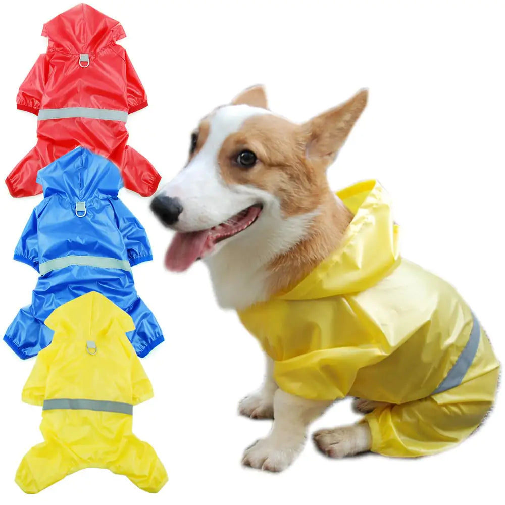 Reflective Waterproof Breathable Pet Raincoat Jumpsuit