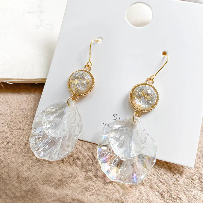 Acrylic Shell Earrings with 925 Silver Studs (Korean Style)