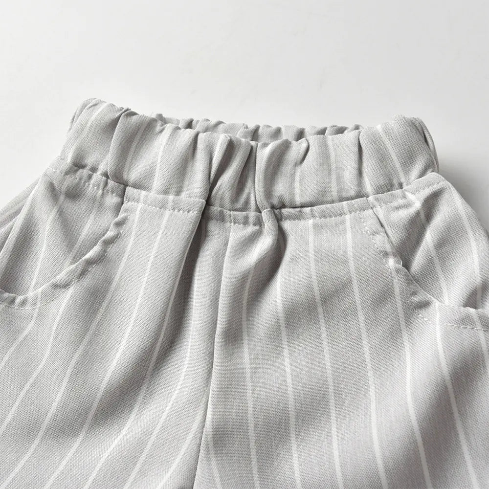 Kids' Striped Vest and Long Sleeve Shirt Suit Set