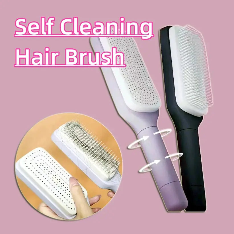 4-in-1 Self-Cleaning Hair Brush