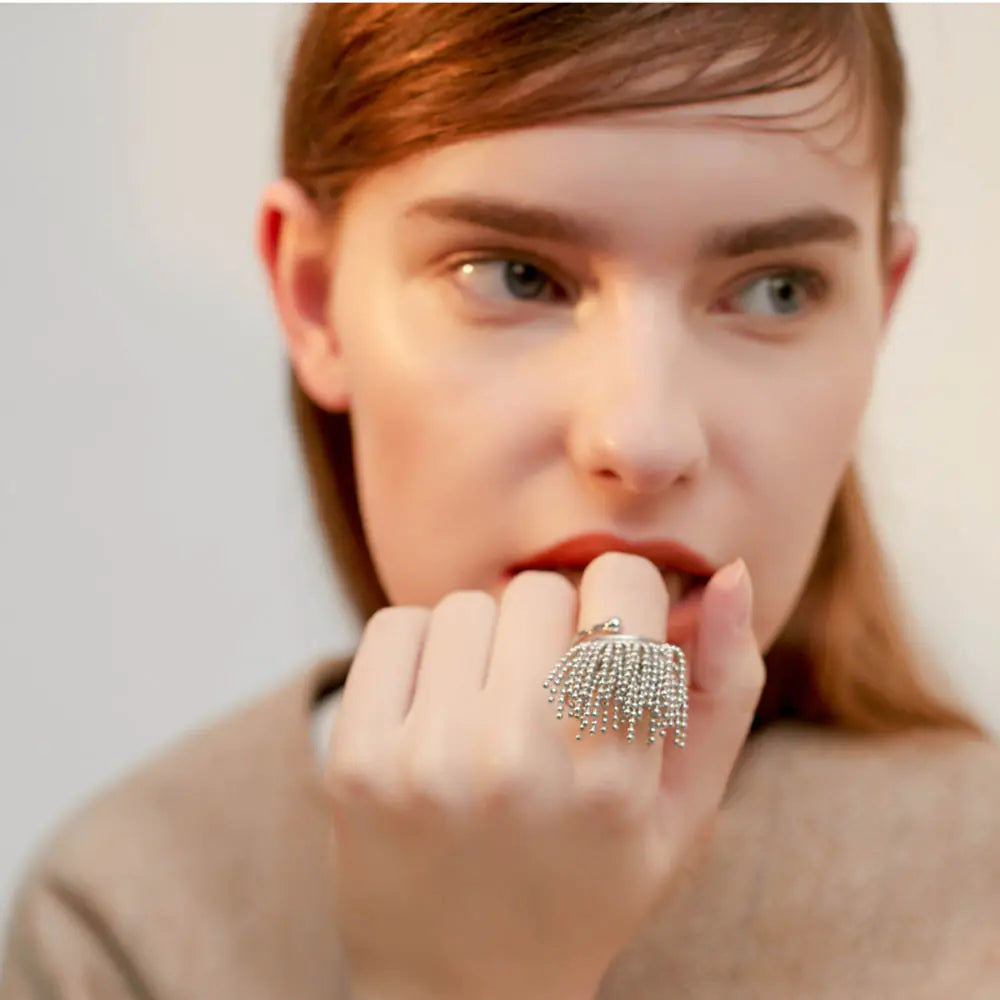 Spring Wheat Ear Tassel Joint Ring for Women