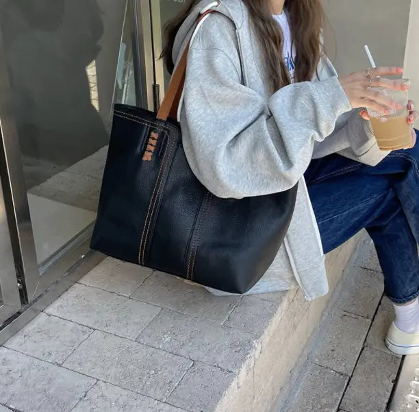 Fashion Women's Large Capacity Tote Bag with Scarf