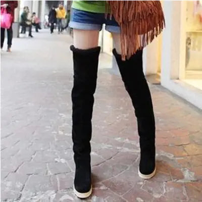 Flat Snow Boots, Over-the-Knee Long Boots, Cotton Boots