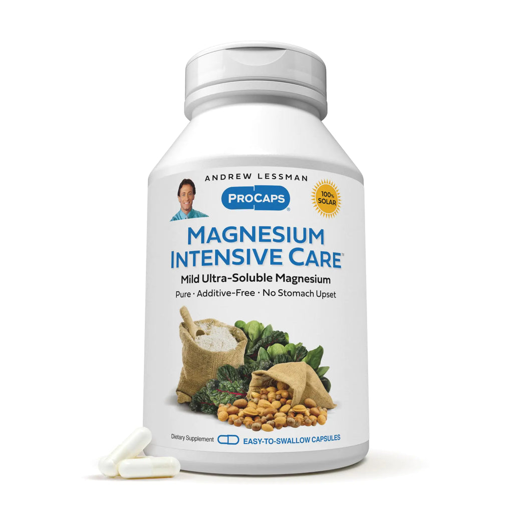 Andrew Lessman Magnesium Intensive Care 500 Capsules – 200mg Mild Ultra-Soluble Magnesium Supports Nerves Muscles Brain and Heart No Additives Gentle to Even The Most Sensitive Stomachs