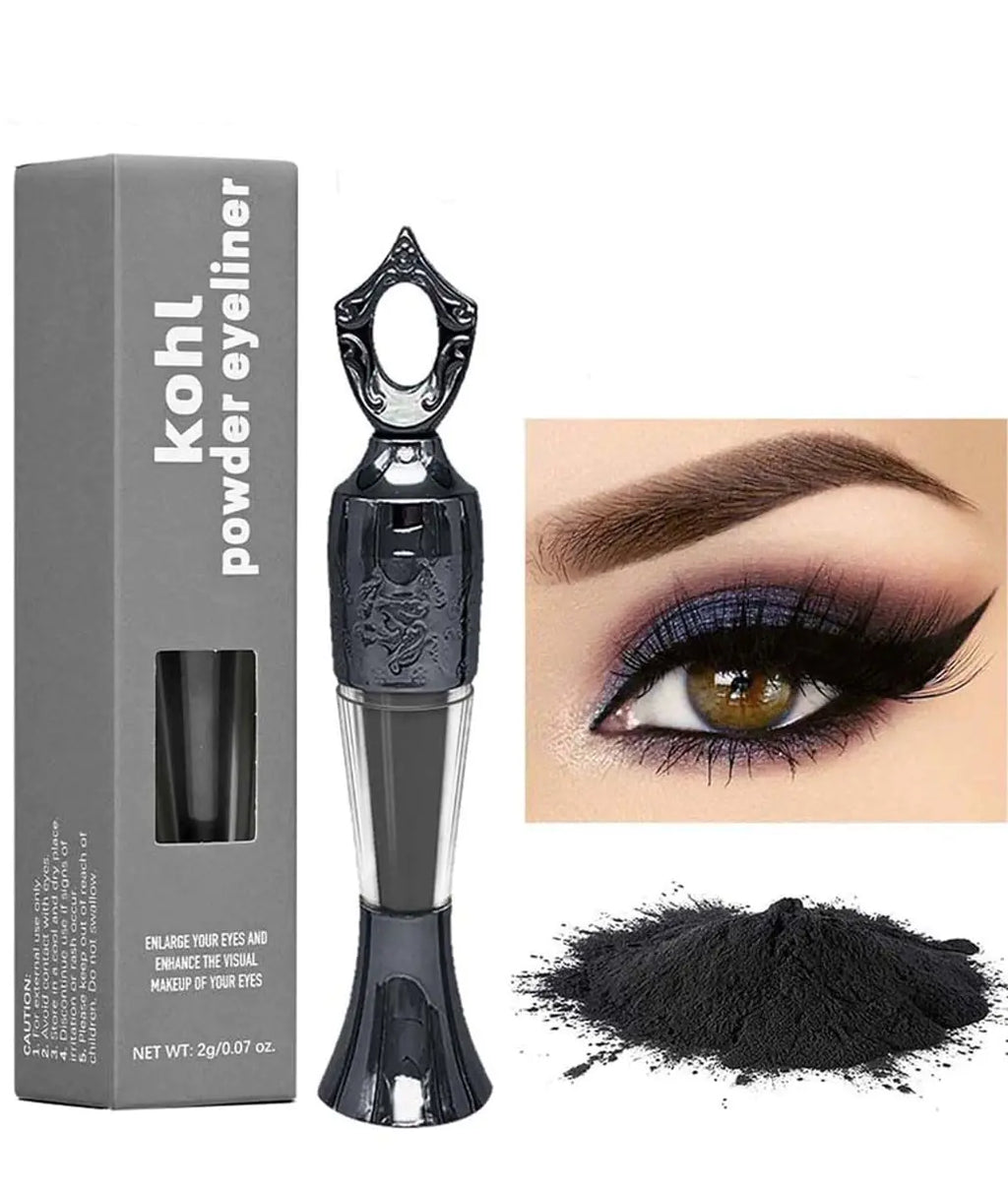 Powder Eyeliner Handmade 100% Natural eyeliner powder Intense Color Long-Wearing Smudge-Proof(black)