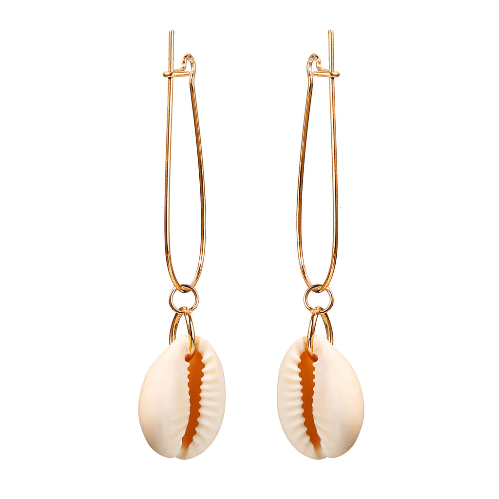 Vintage Shell Drop Earrings - Ocean Series Design