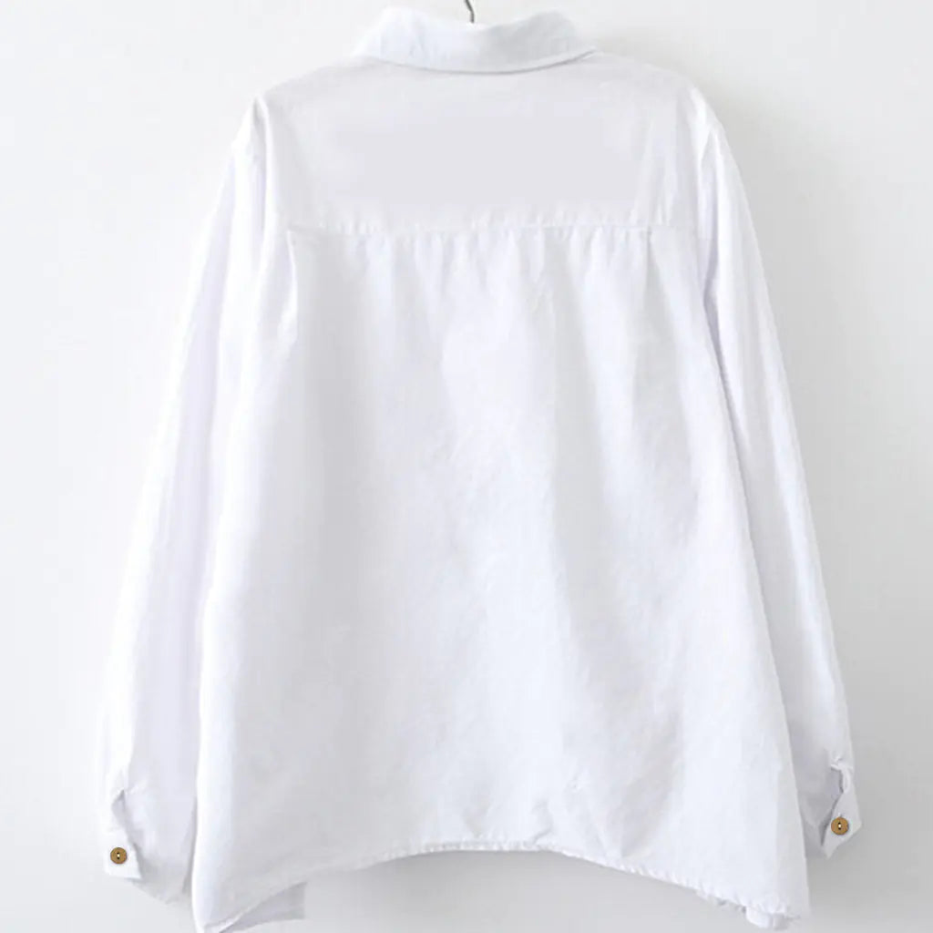 Solid Color Asymmetrical Shirt