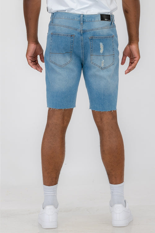 Mens Distressed Denim Shorts