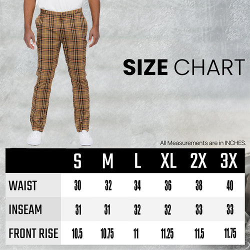 Slim Fit Trouser Pants Plaid