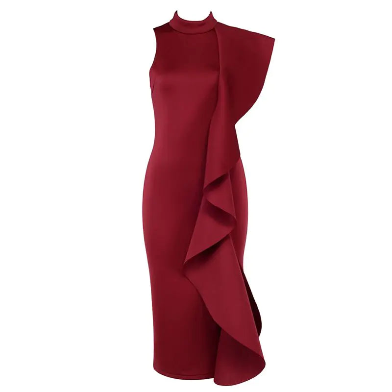 New Women's Sleeveless Ruffled Dress for Nightclubs