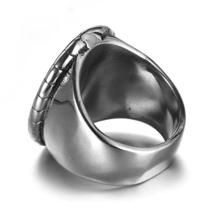 Stainless Steel Men's Vintage Skull Smoking Ring