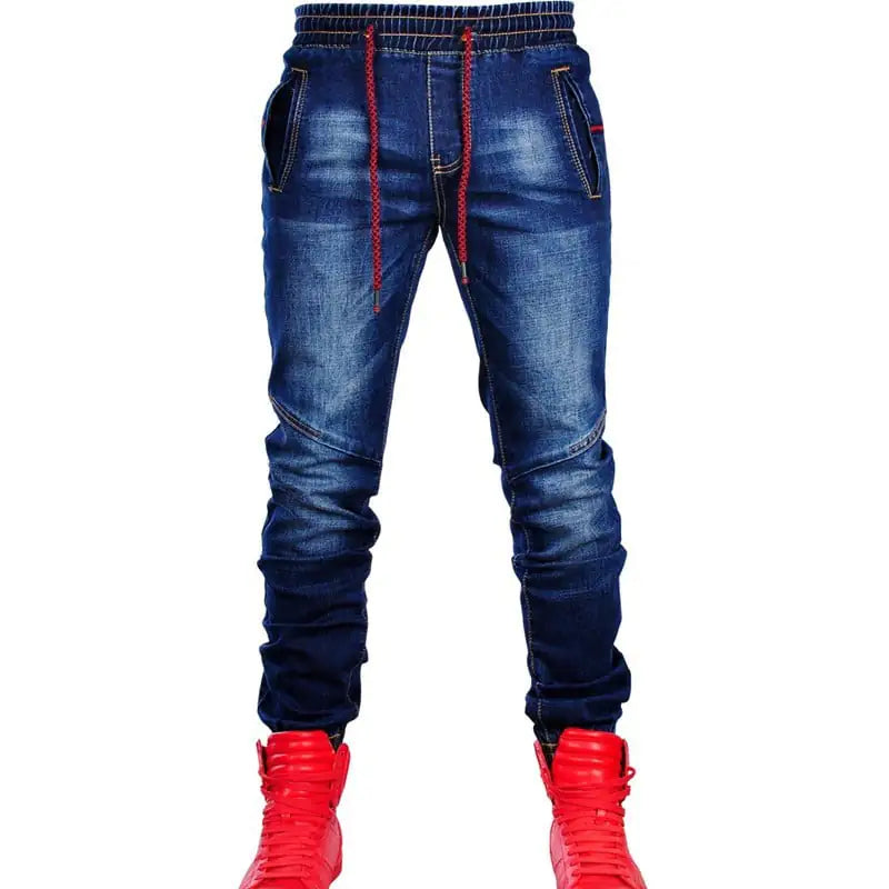 New Elastic Waist European American Men's Jeans