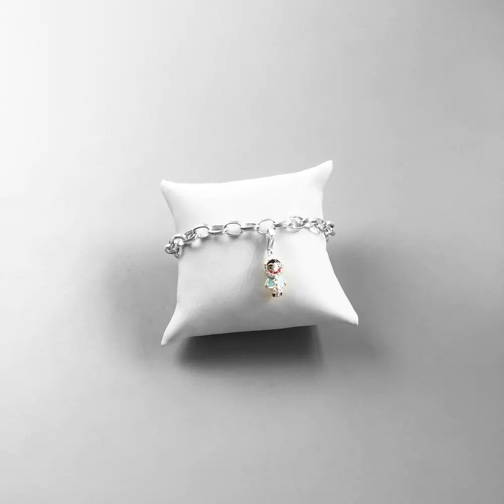 Charming Eskimo Doll Pendant in 925 Silver Jewelry