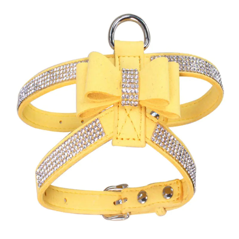 Shiny Rhinestone Bowtie Chest Harness Vest
