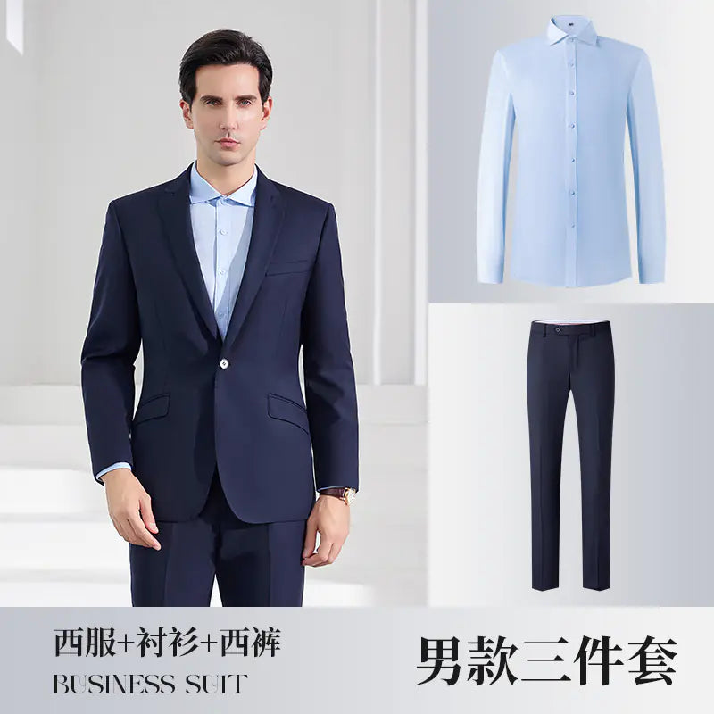 Navy Blue Unisex Business Suit for Work Teams